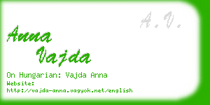 anna vajda business card
